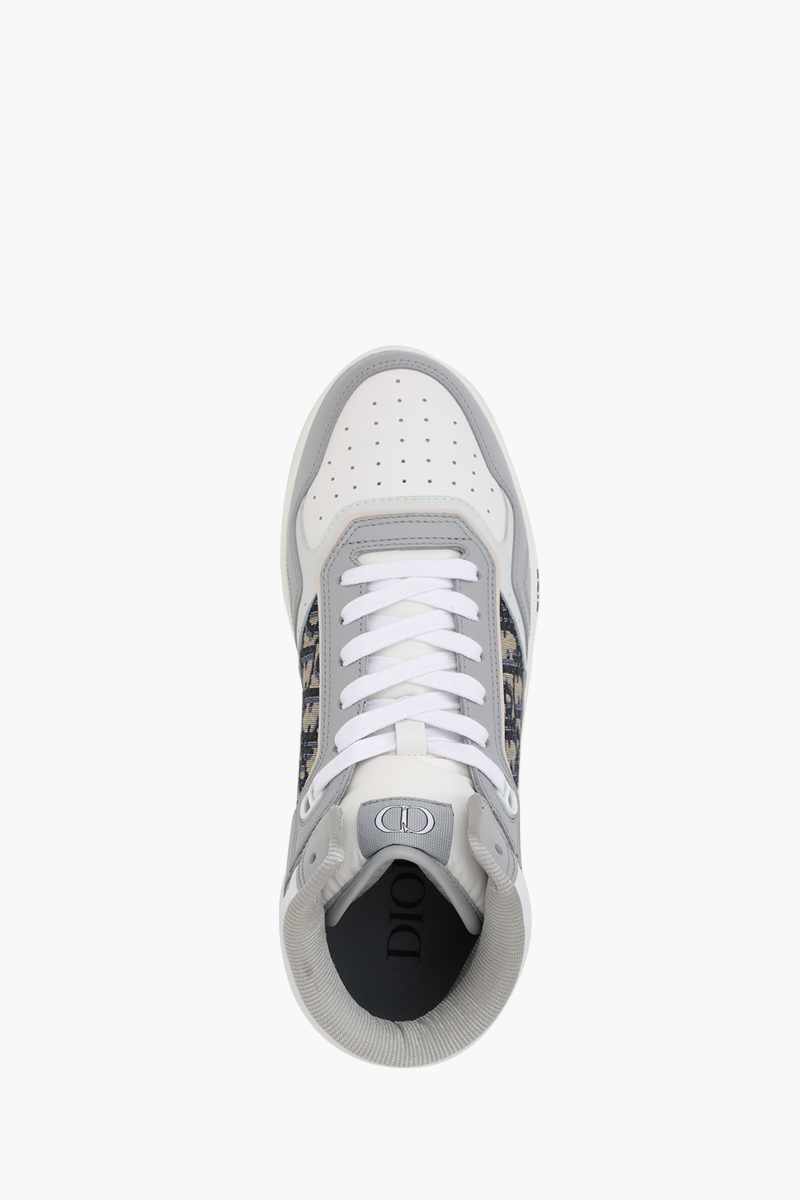 CHRISTIAN DIOR B27 Oblique High Top Sneakers in Gray/White Multicolor 3