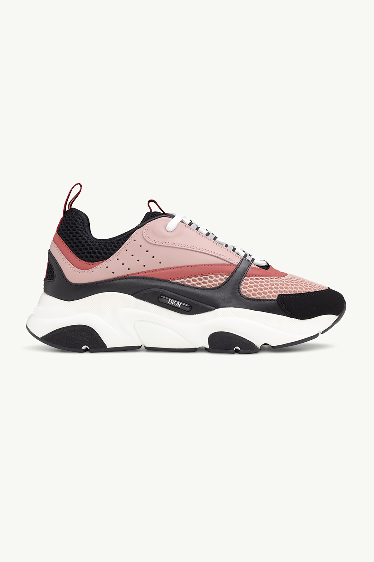 DIOR HOMME B22 Sneakers in Black/Pink Technical Mesh x Calfskin 0