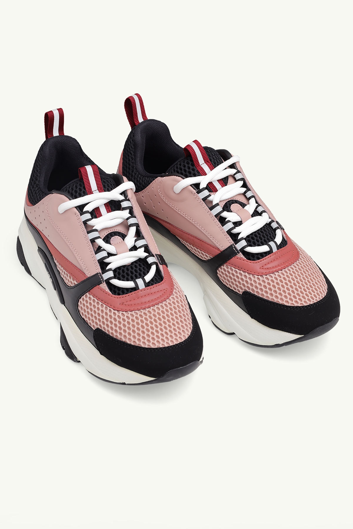 DIOR HOMME B22 Sneakers in Black/Pink Technical Mesh x Calfskin 1