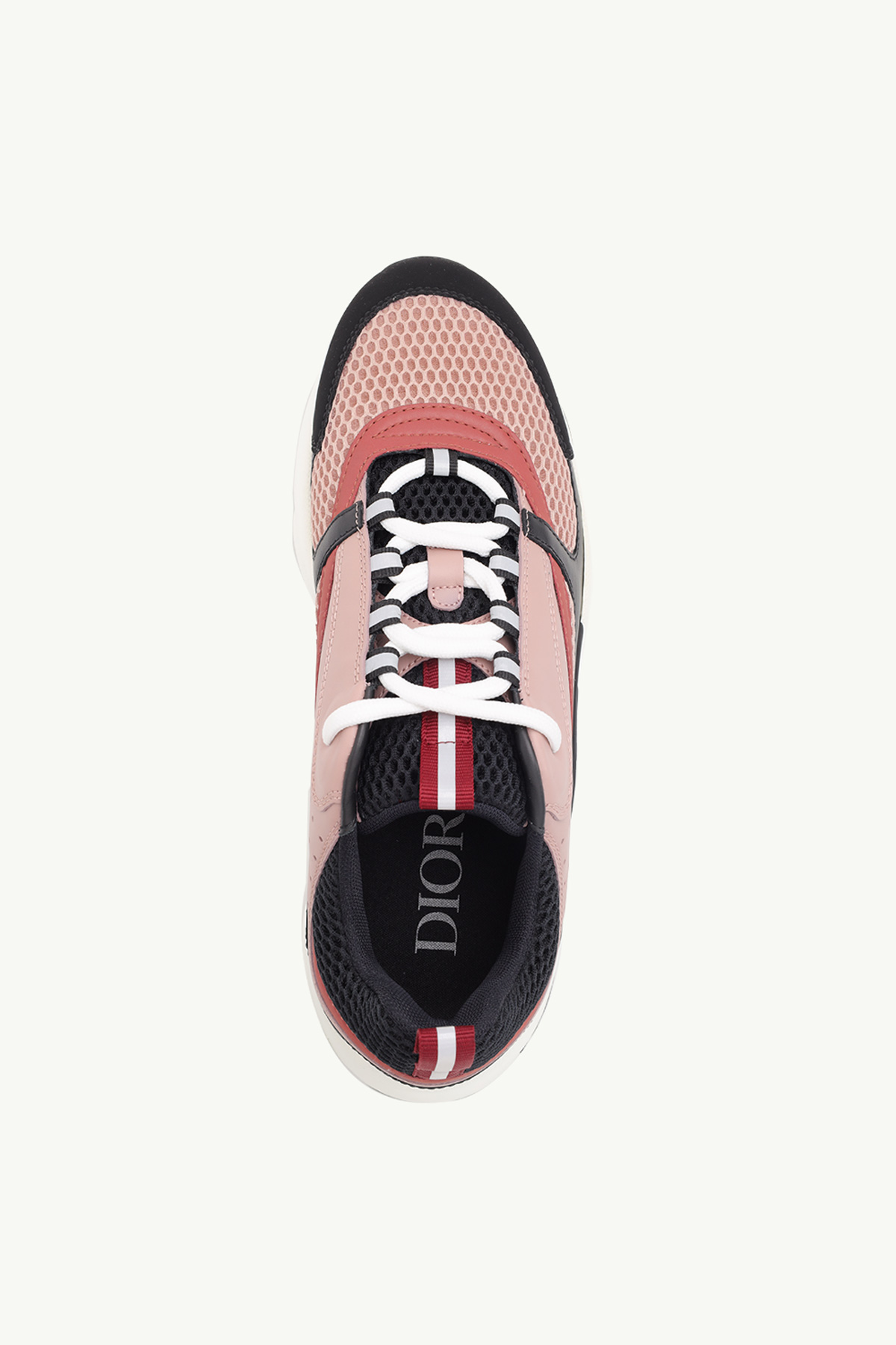 DIOR HOMME B22 Sneakers in Black/Pink Technical Mesh x Calfskin 3