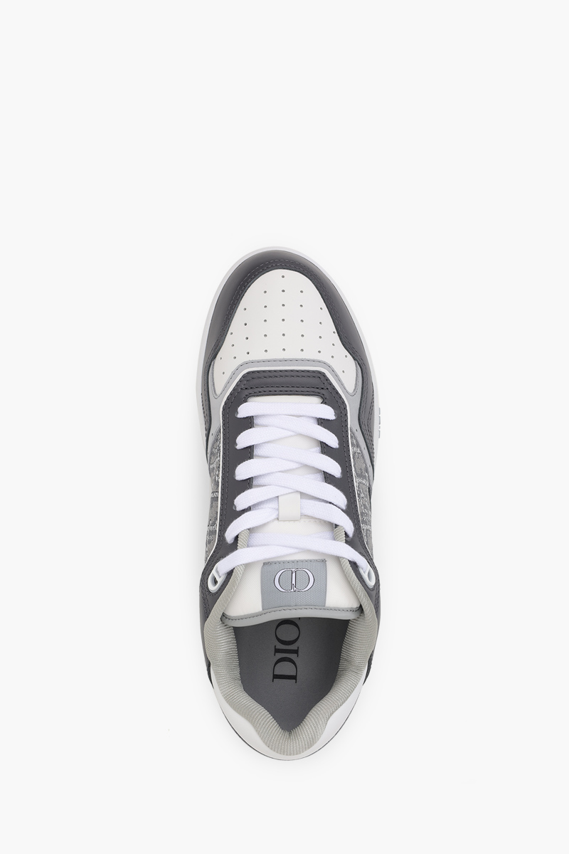 CHRISTIAN DIOR B27 Oblique Low Top Sneakers in Anthracite Gray/White Smooth Calfskin 3