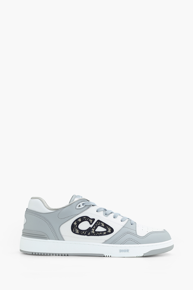 CHRISTIAN DIOR Men B57 Low Top Sneakers in Grey/White with Dior Oblique Jacquard 0