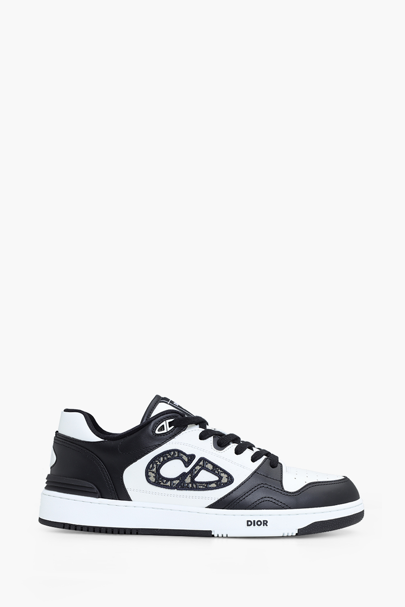 CHRISTIAN DIOR Men B57 Low Top Sneakers in Black/White/Beige with Dior Oblique Jacquard 0