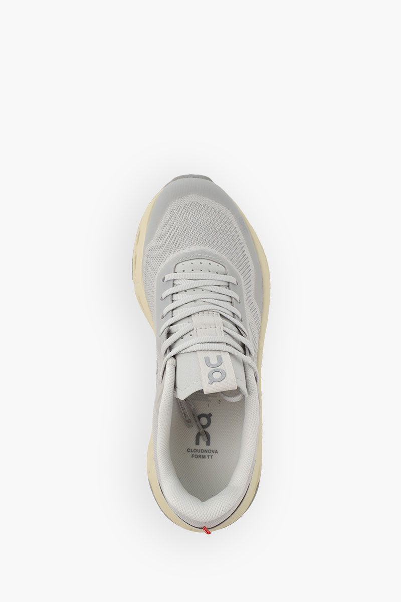 ON Women Cloudnova Form 2 TT Sneakers in Wolf/Cream Flexible Nylon-Blend 3