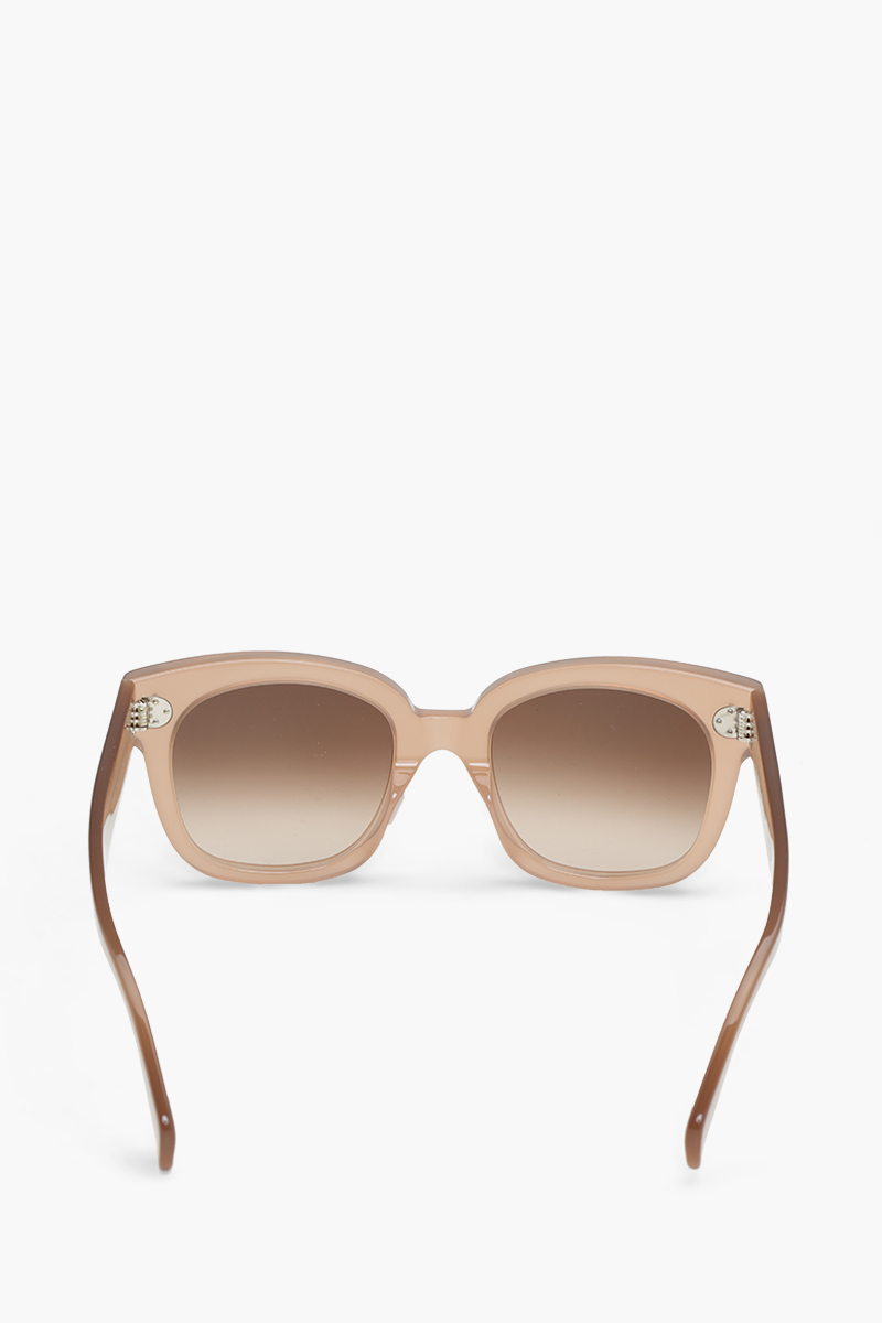 CELINE Square Bold 3 Dots Sunglasses in Nude/Brown Gradient Acetate 1