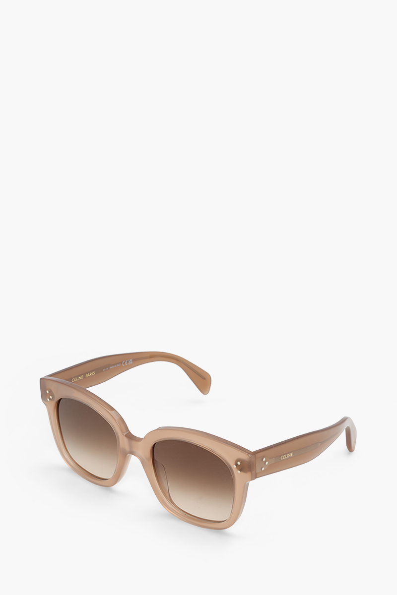 CELINE Square Bold 3 Dots Sunglasses in Nude/Brown Gradient Acetate 2