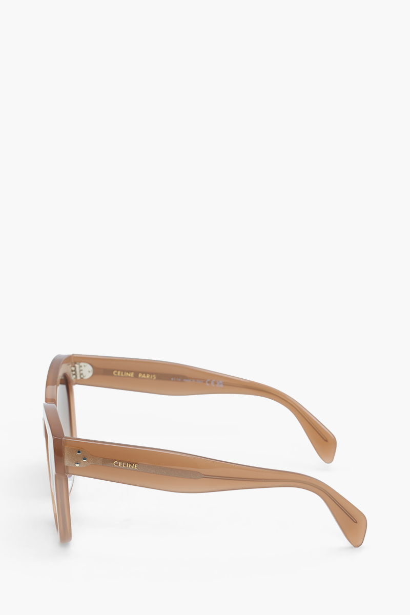 CELINE Square Bold 3 Dots Sunglasses in Nude/Brown Gradient Acetate 3