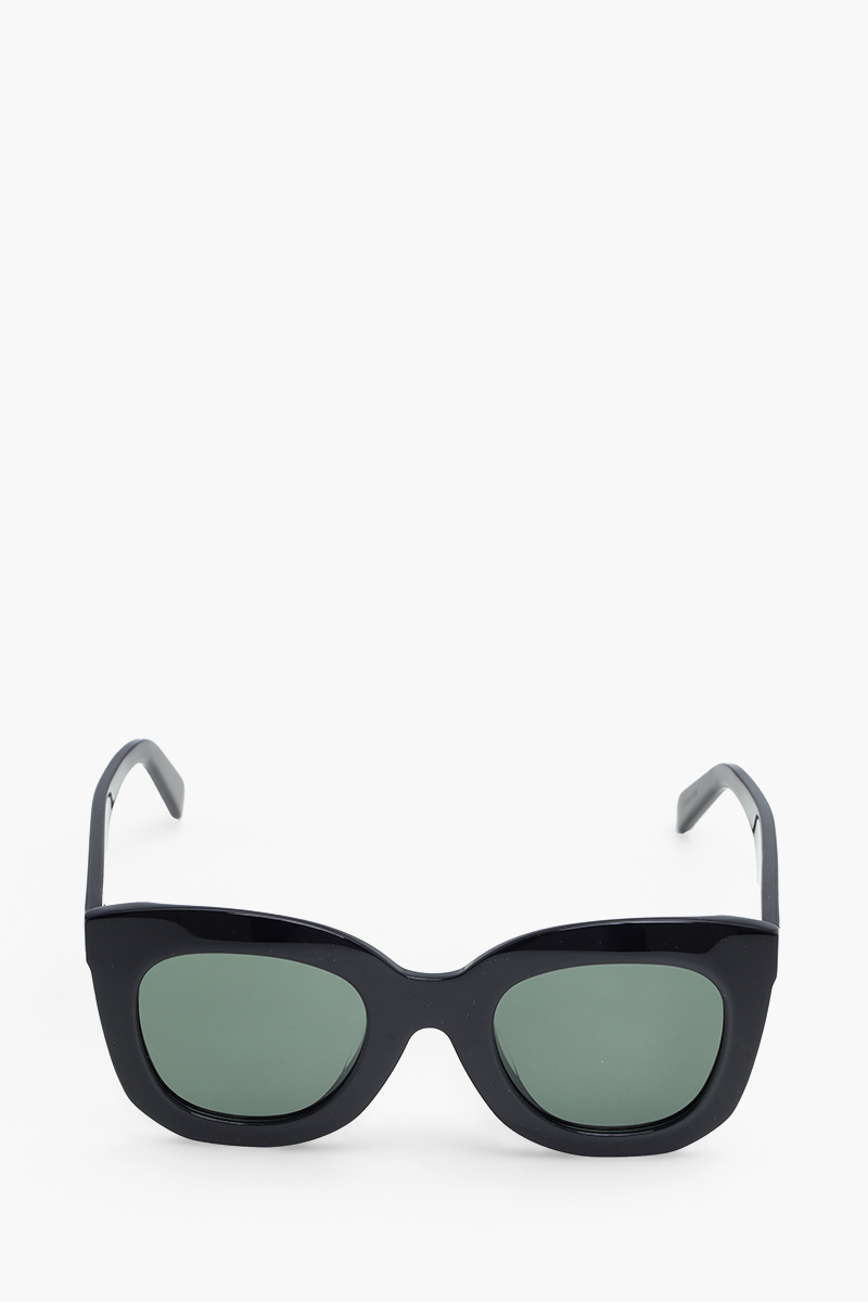 CELINE Oversized Bold 3 Dots Sunglasses in Shiny Black/Green Acetate 0