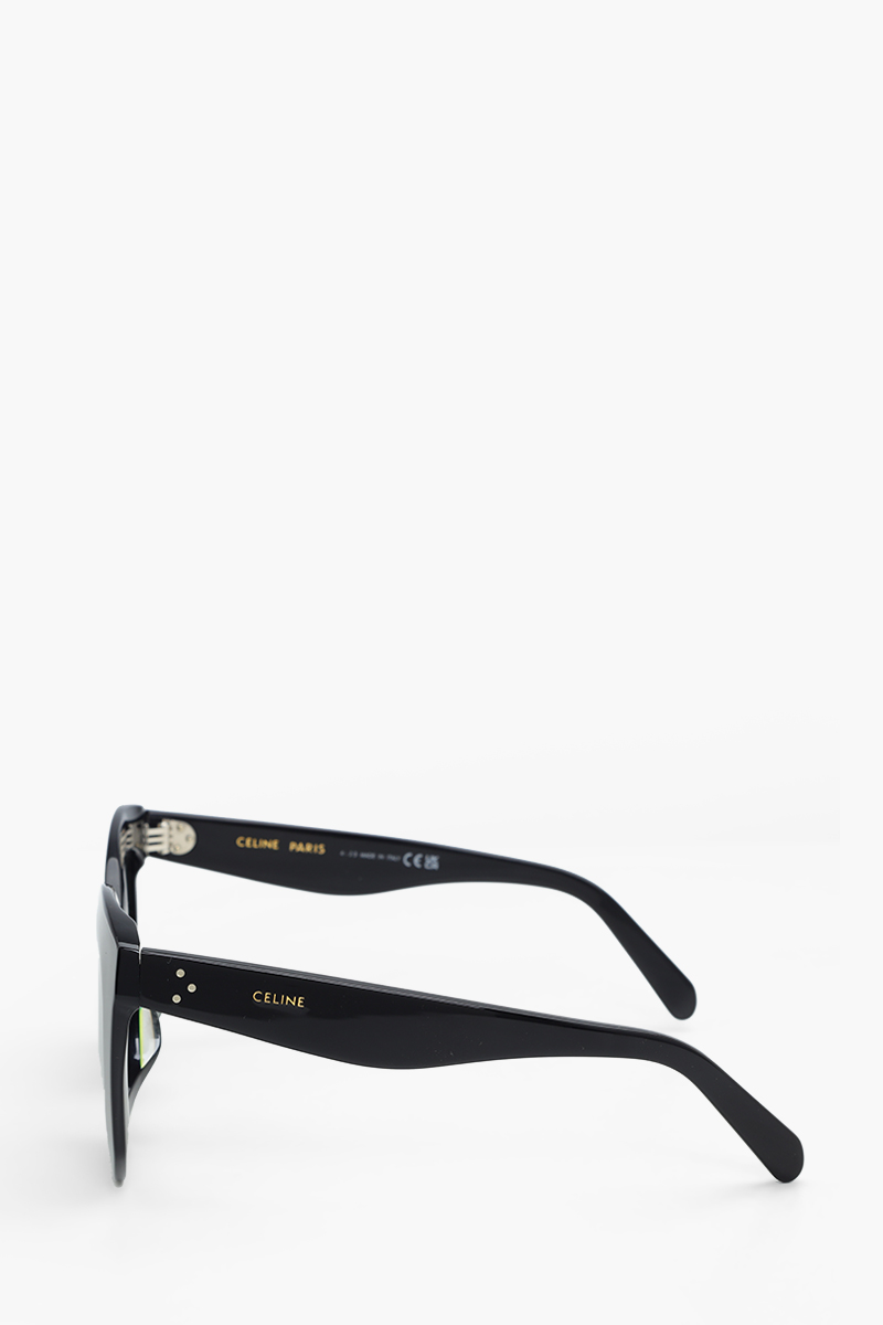 CELINE Oversized Bold 3 Dots Sunglasses in Shiny Black/Green Acetate 3