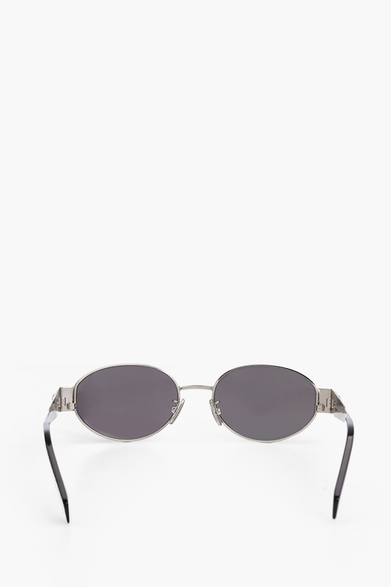 CELINE Oval Triomphe Metal 01 Sunglasses in Silver 1