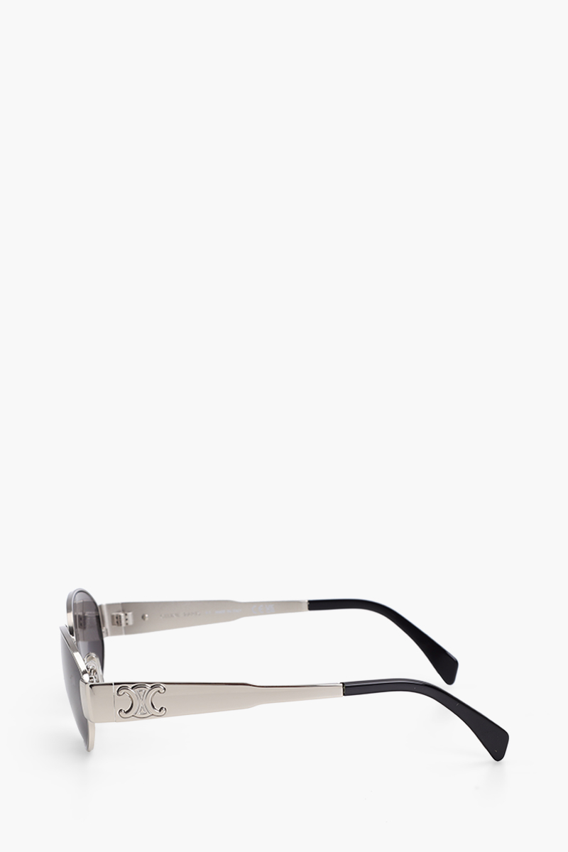 CELINE Oval Triomphe Metal 01 Sunglasses in Silver 3
