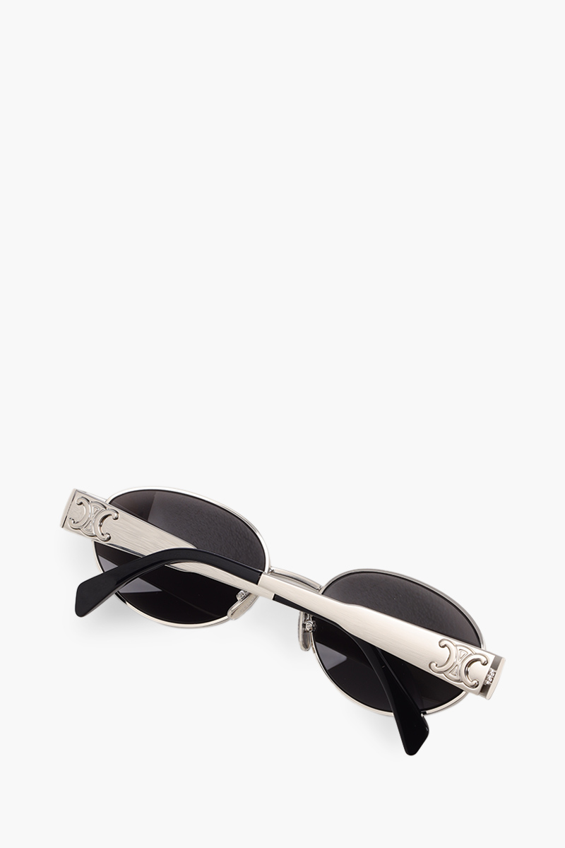 CELINE Oval Triomphe Metal 01 Sunglasses in Silver 4