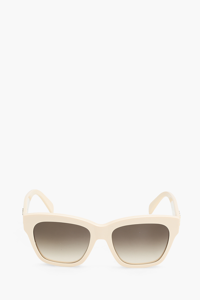 CELINE Triomphe 09 Square Sunglasses in Ivory/Gradient Brown Acetate 0