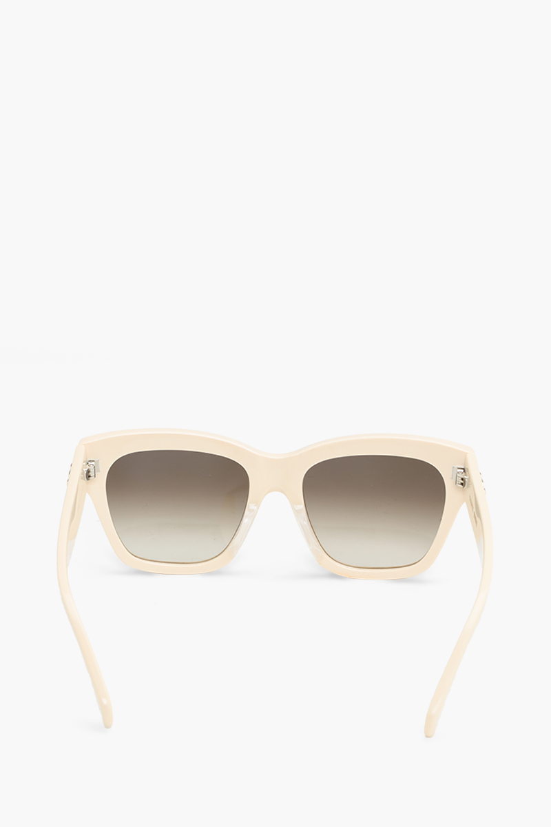 CELINE Triomphe 09 Square Sunglasses in Ivory/Gradient Brown Acetate 1