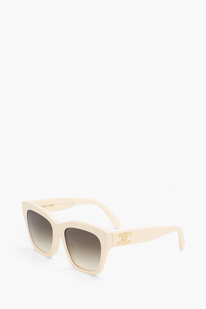 CELINE Triomphe 09 Square Sunglasses in Ivory/Gradient Brown Acetate 2