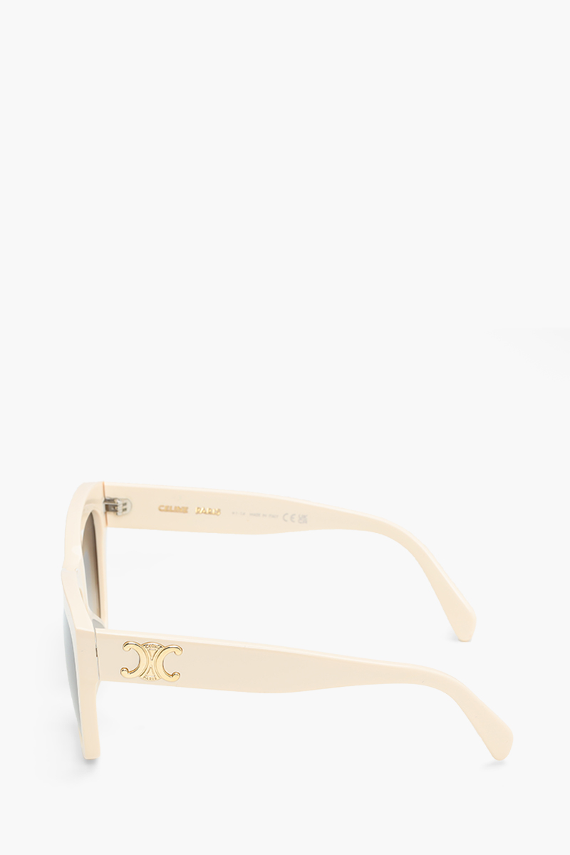 CELINE Triomphe 09 Square Sunglasses in Ivory/Gradient Brown Acetate 3