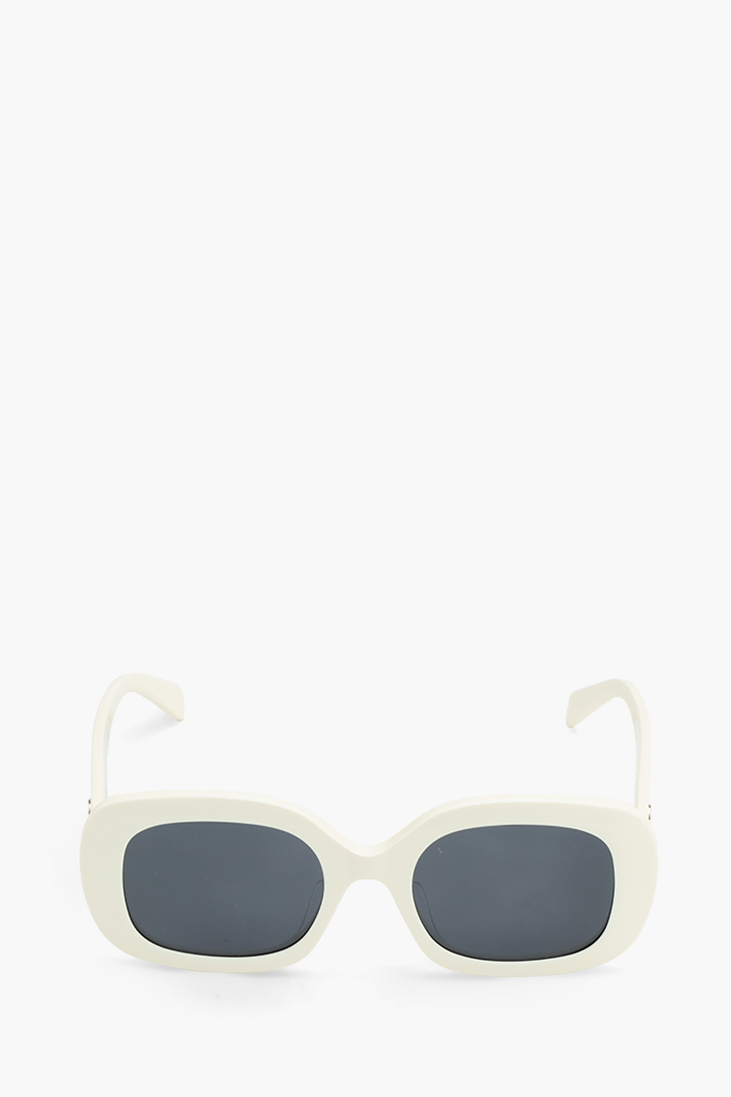 CELINE Triomphe 10 Square Sunglasses in Ivory/Smoke 0