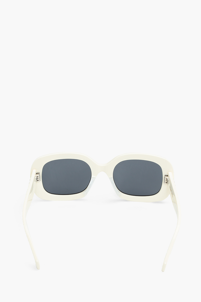 CELINE Triomphe 10 Square Sunglasses in Ivory/Smoke 1