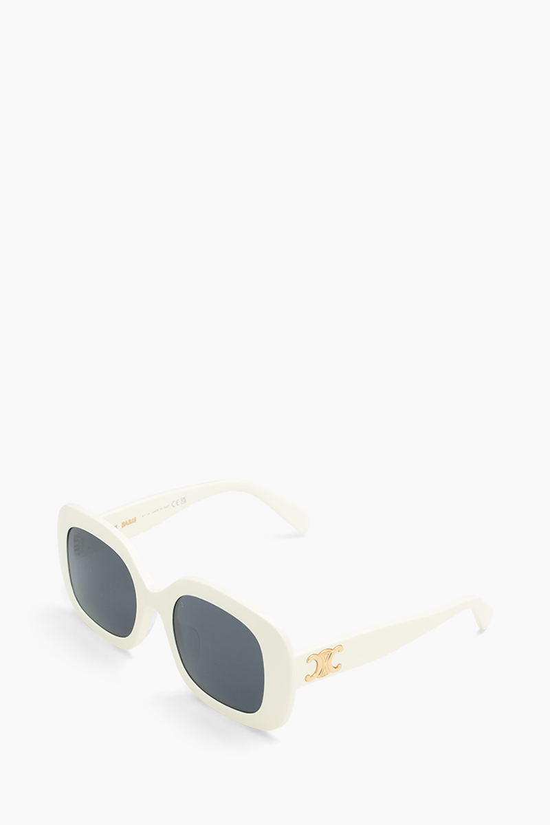 CELINE Triomphe 10 Square Sunglasses in Ivory/Smoke 2