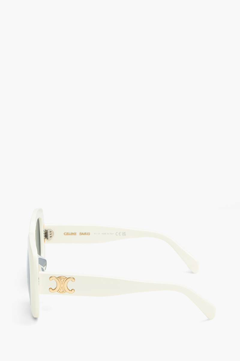 CELINE Triomphe 10 Square Sunglasses in Ivory/Smoke 3