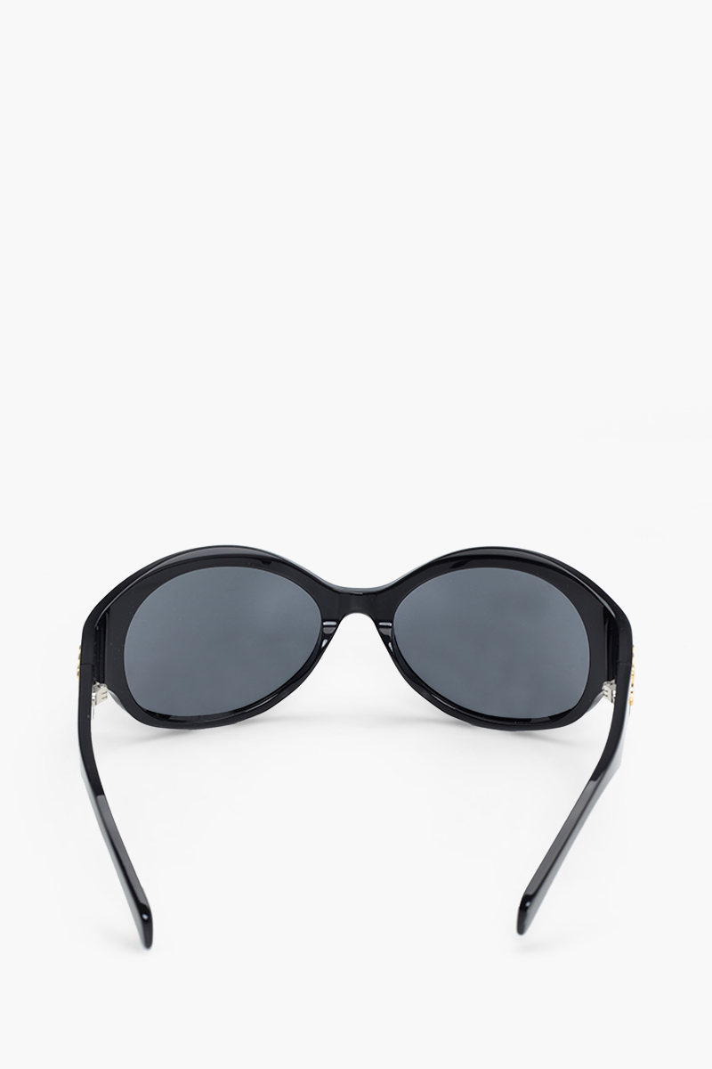 CELINE Triomphe Oval Sunglasses in Black/Grey Acetate 1