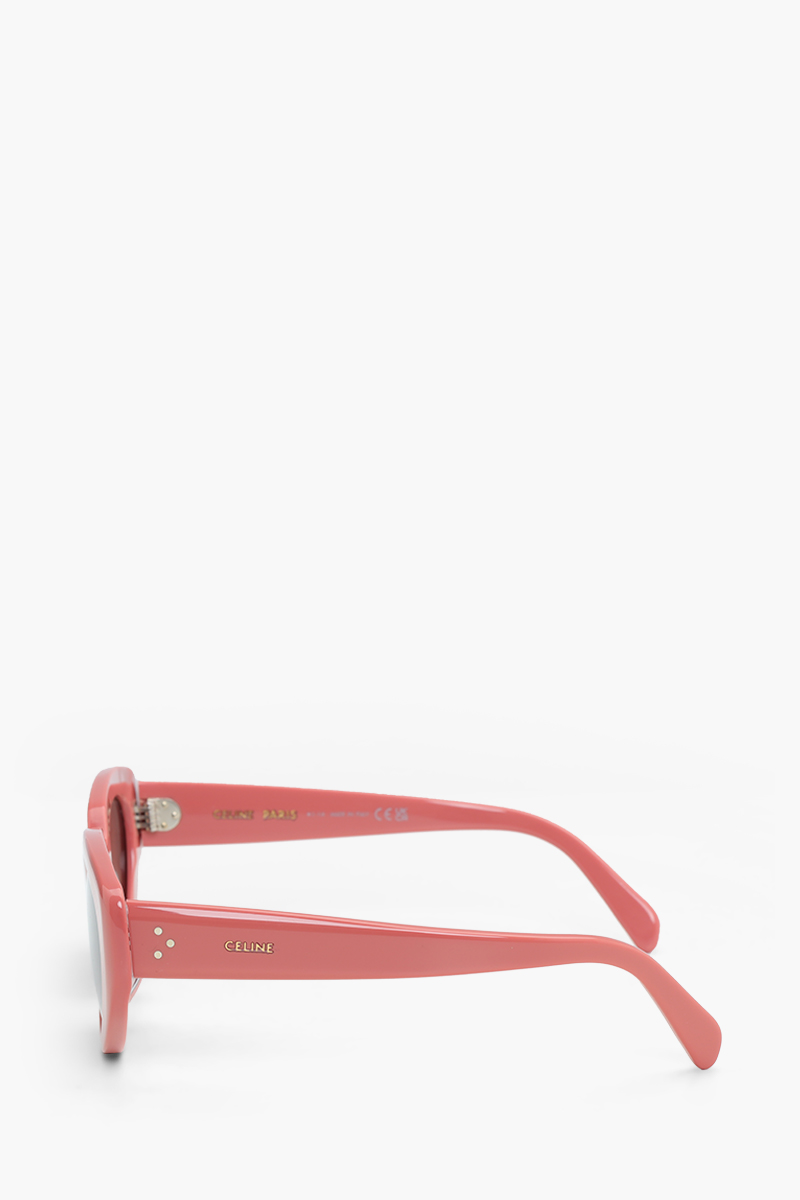 CELINE Butterfly Bold 3 Dots Sunglasses in Shiny Light Pink/Smoke Acetate 3