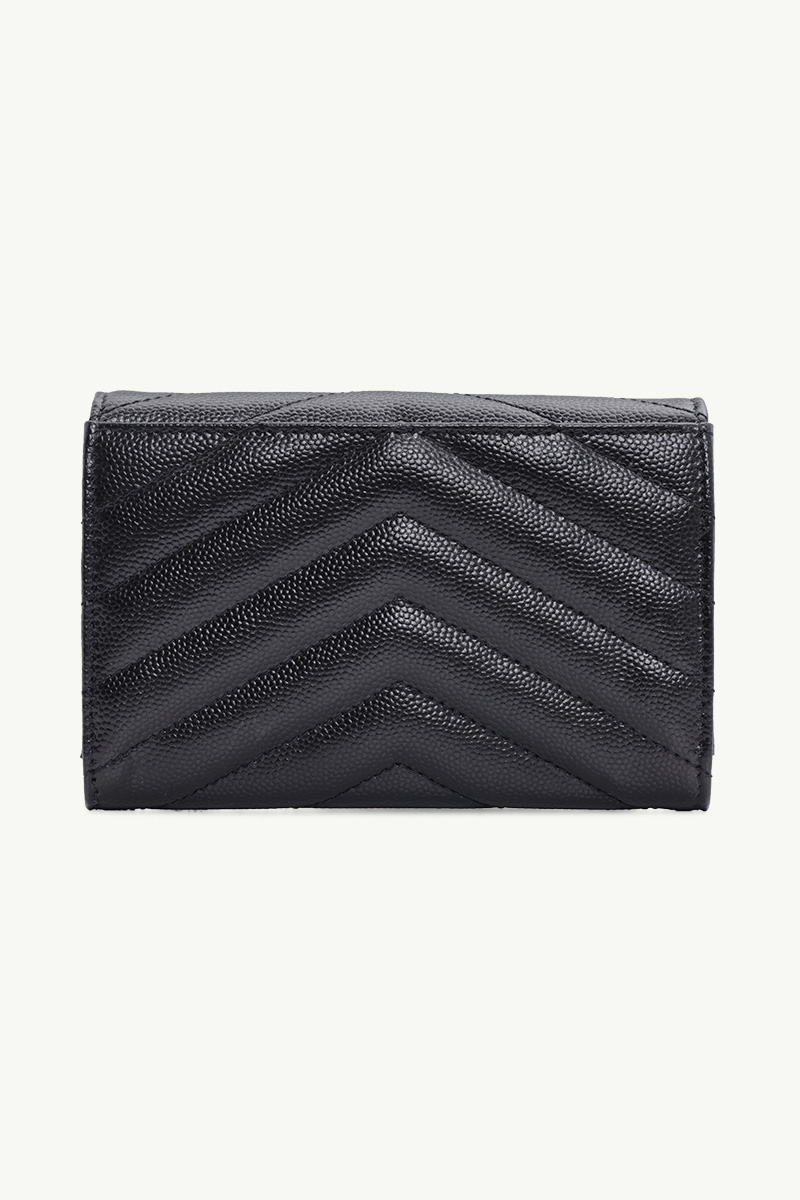 SAINT LAURENT Small Envelope Wallet in Black Caviar Leather GHW  1