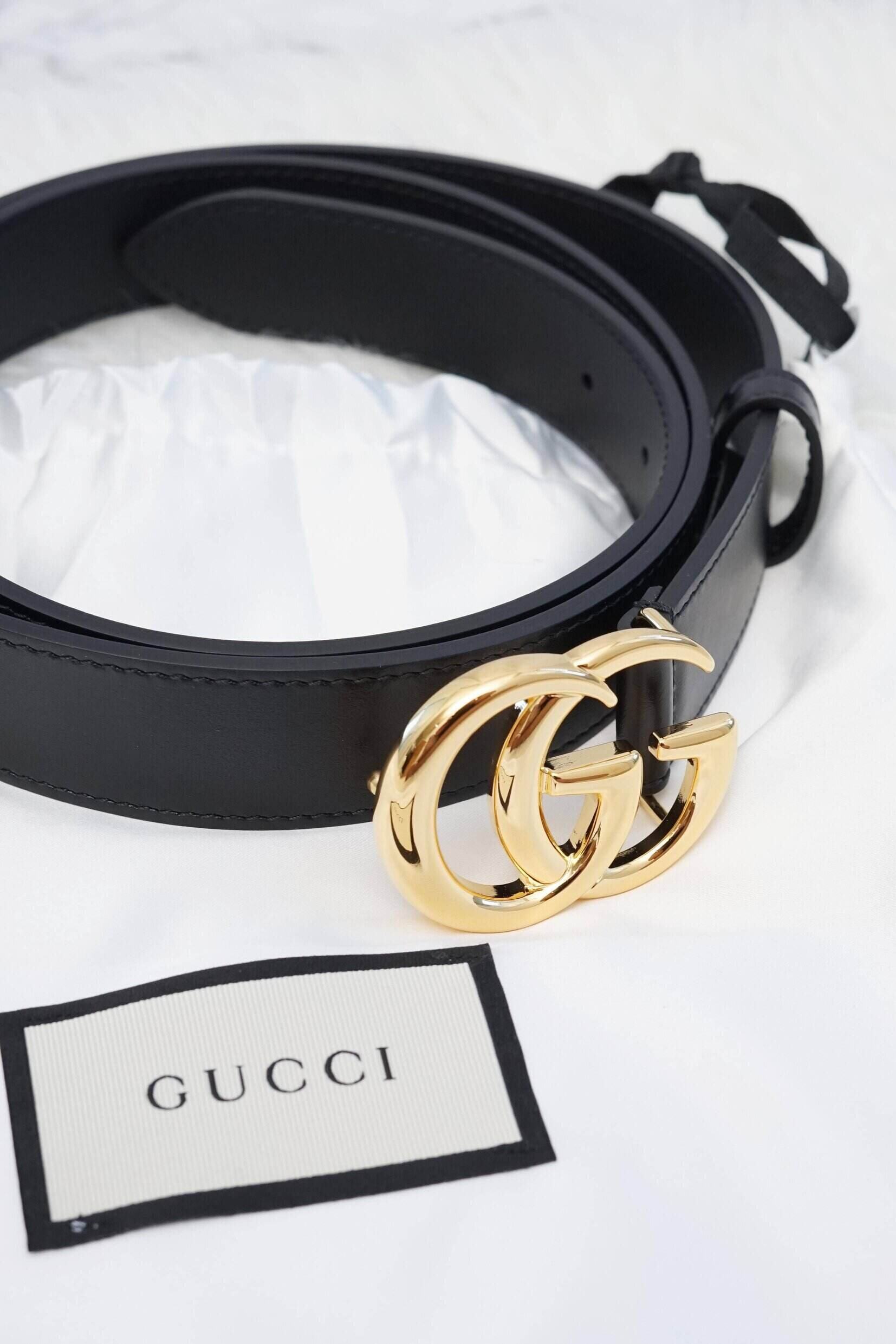 GUCCI GG Marmont Belt 3cm in Black  GHW with Shiny Buckle  1
