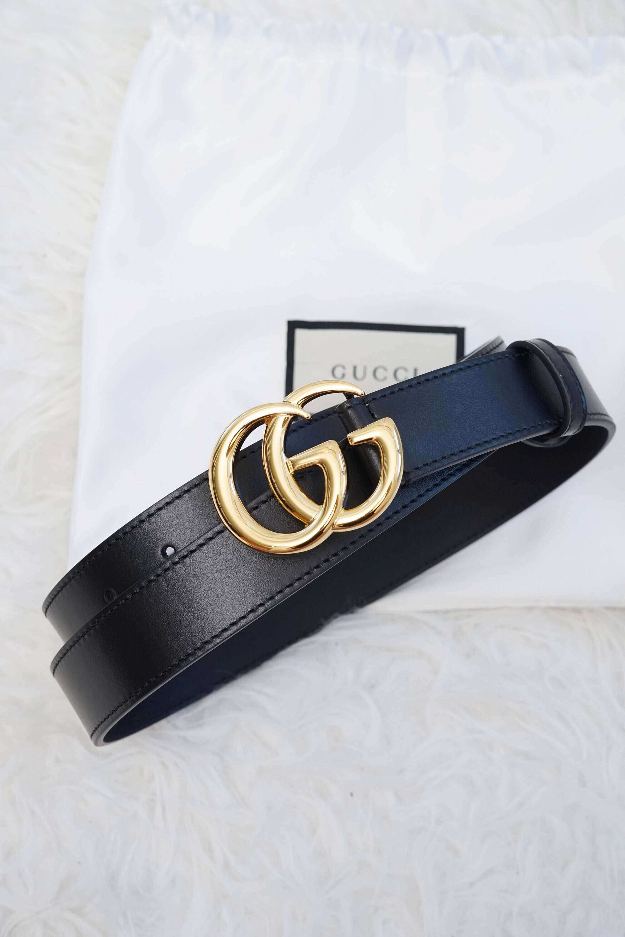 GUCCI GG Marmont Belt 3cm in Black  GHW with Shiny Buckle  2