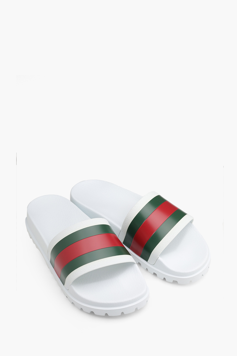 GUCCI Men Web Slides in White 1