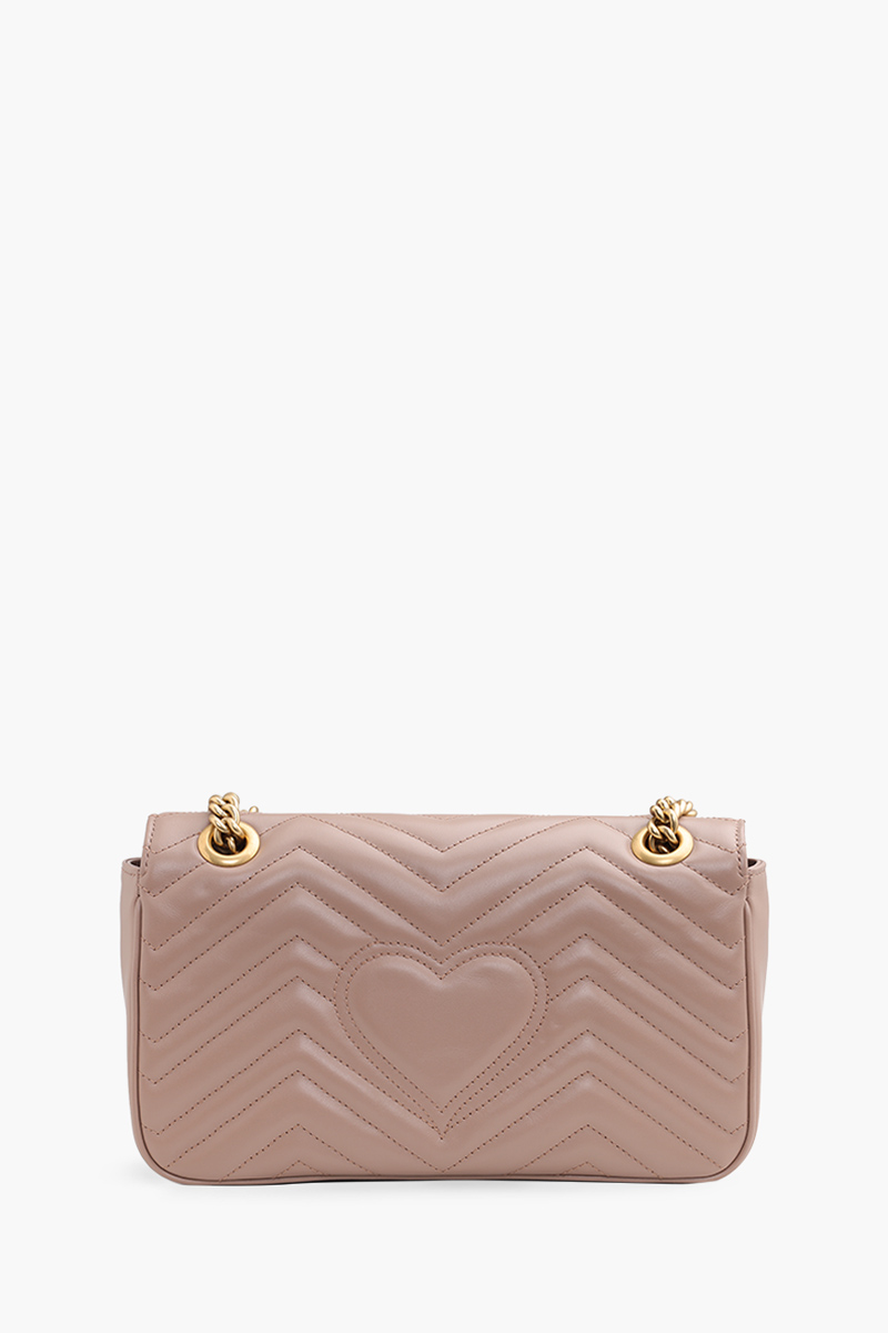 GUCCI Small GG Marmont Flap Shoulder Bag in Nude GHW 1