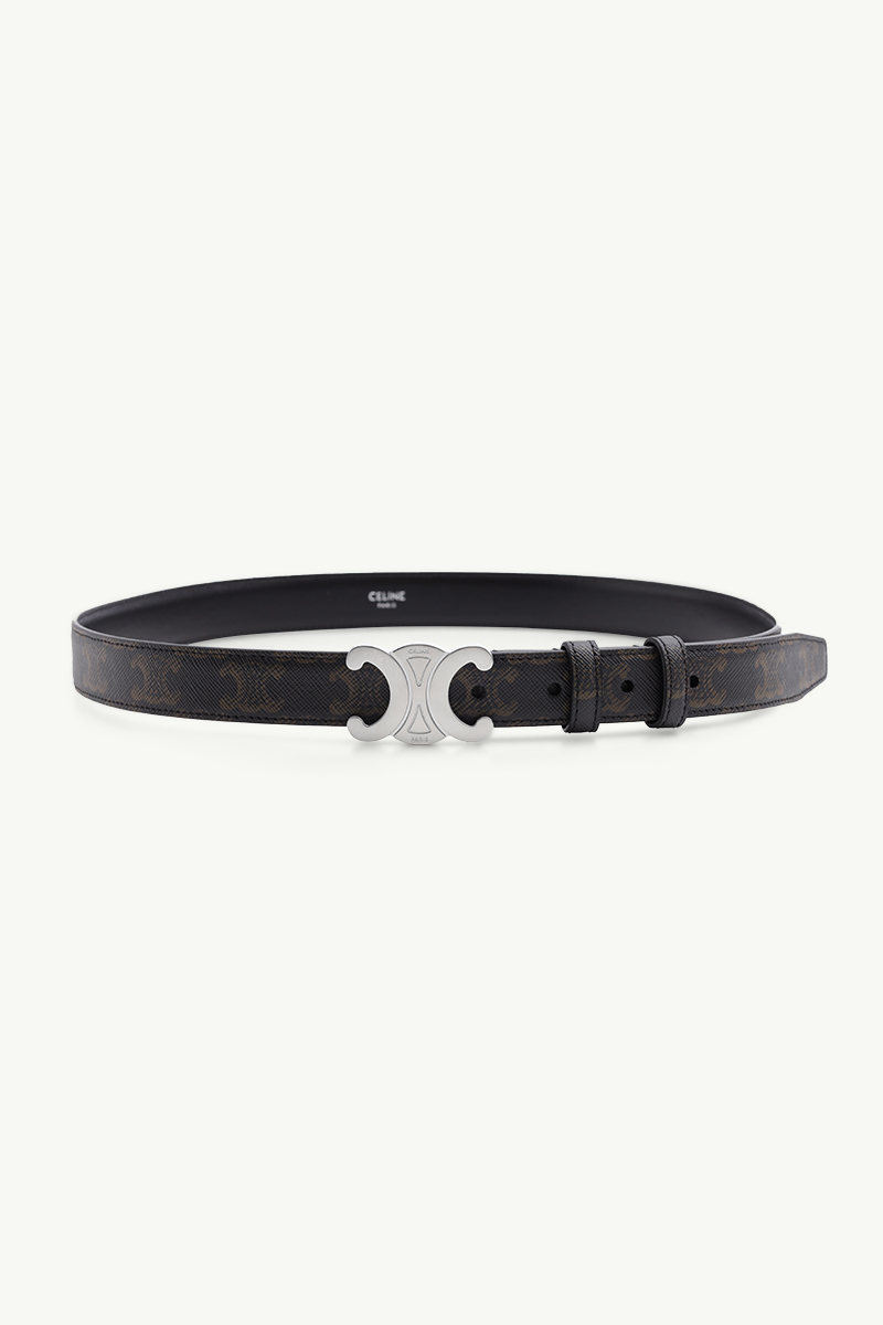 CELINE Medium Triomphe Belt 2.5cm in Black Triomphe Canvas 0