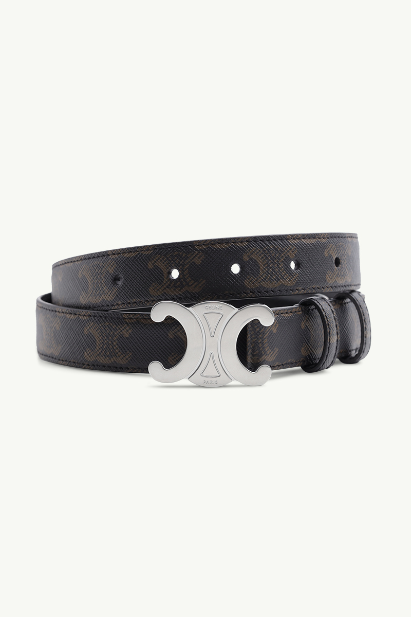 CELINE Medium Triomphe Belt 2.5cm in Black Triomphe Canvas 1