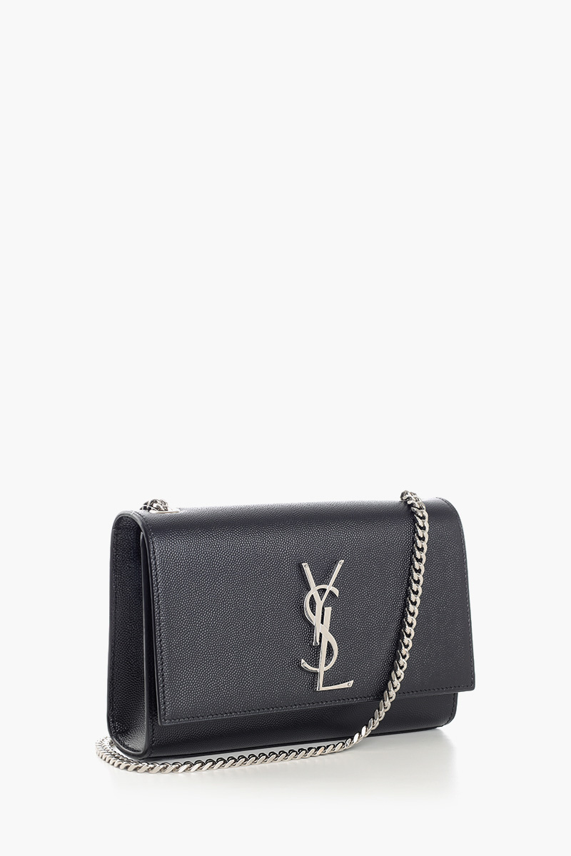 SAINT LAURENT Small Kate Shoulder Bag in Black Caviar Leather SHW 1