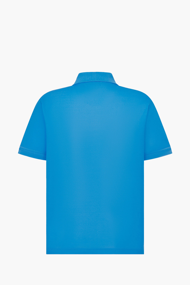 CHRISTIAN DIOR Couture Regular Fit Polo Shirt in Fluorescent Blue Technical Pique 1