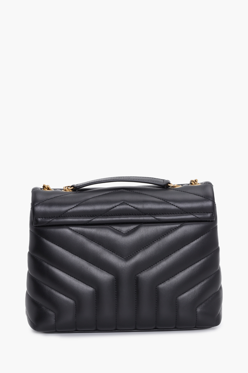 SAINT LAURENT Small Loulou Shoulder Bag in Black Quilted Leather GHW 1