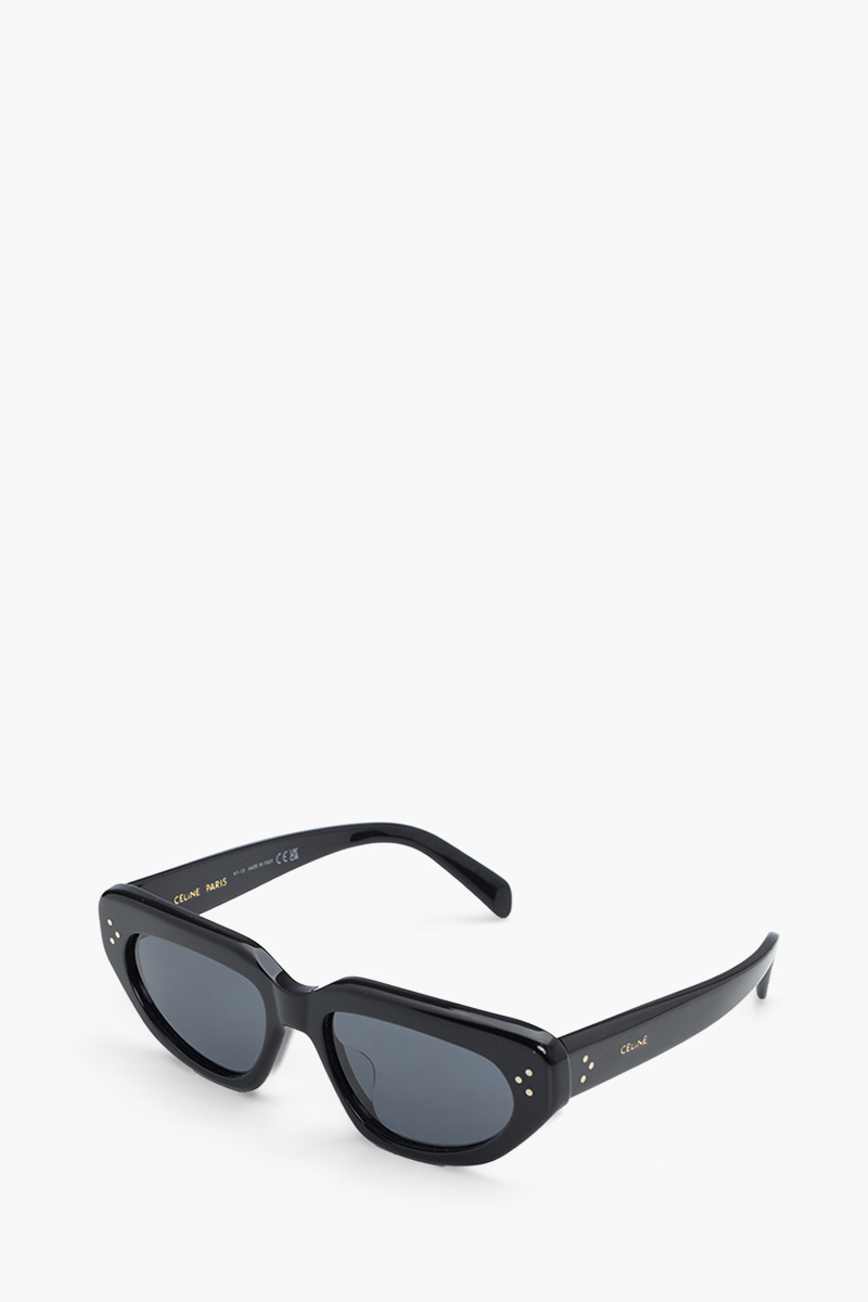 CELINE Black Frame 52 Sunglasses in Black Acetate 2