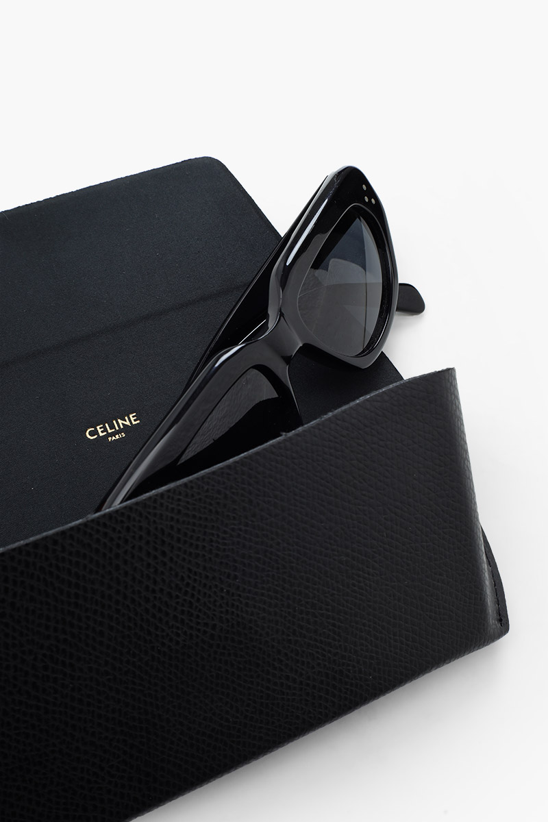 CELINE Black Frame 52 Sunglasses in Black Acetate 4