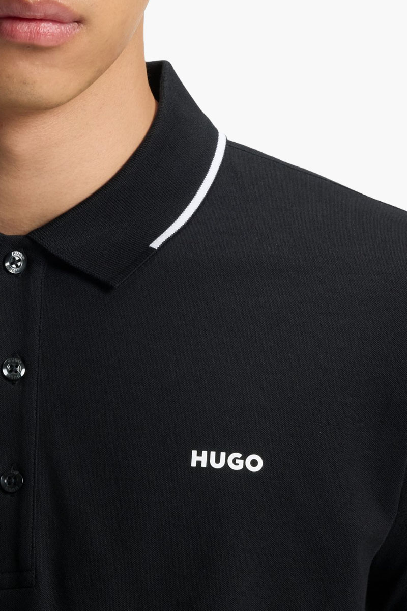 HUGO BOSS Men Dinoso222 Polo Shirt in Black/White 3