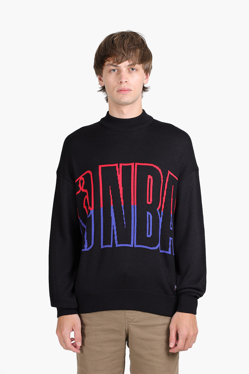 HUGO BOSS Men Knit_NBA Relaxed Fit Sweater in Black with Dual-Branded Intarsia 0