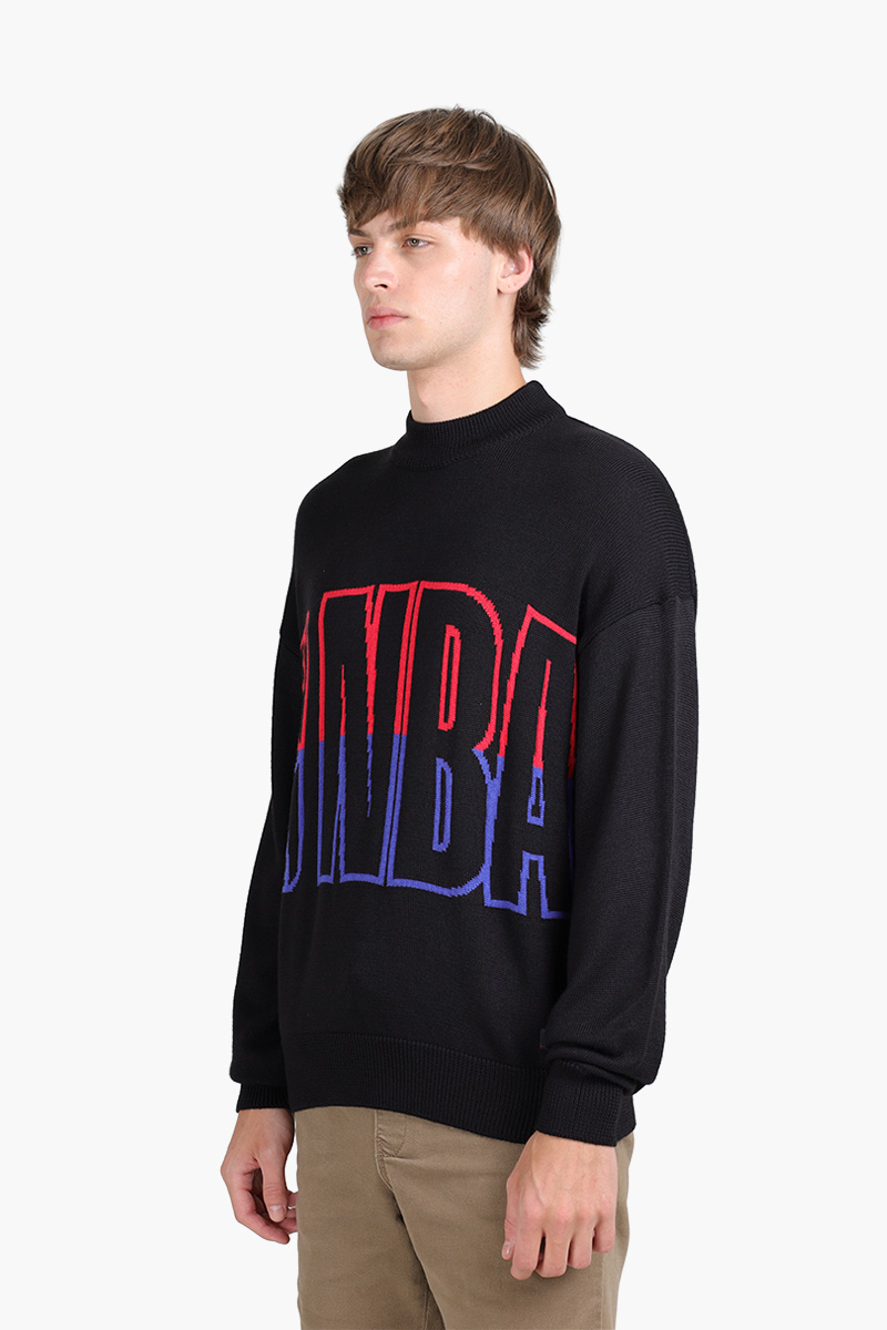 HUGO BOSS Men Knit_NBA Relaxed Fit Sweater in Black with Dual-Branded Intarsia 2