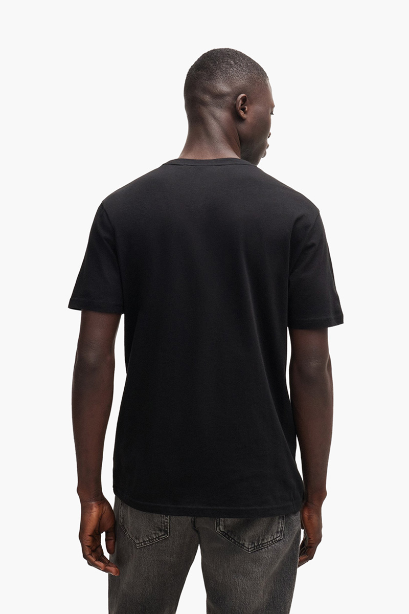 HUGO BOSS Rubber Print Logo Cotton Jersey T-Shirt in Black/White 2