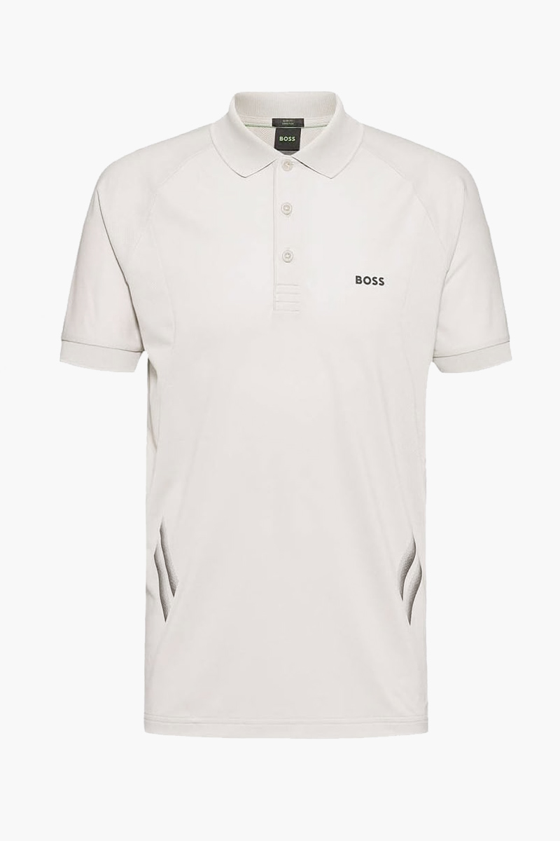 HUGO BOSS Men Piraq Active 1 Slim Fit Polo Shirt in Natural Moisture-Wicking Stretch Fabric 0