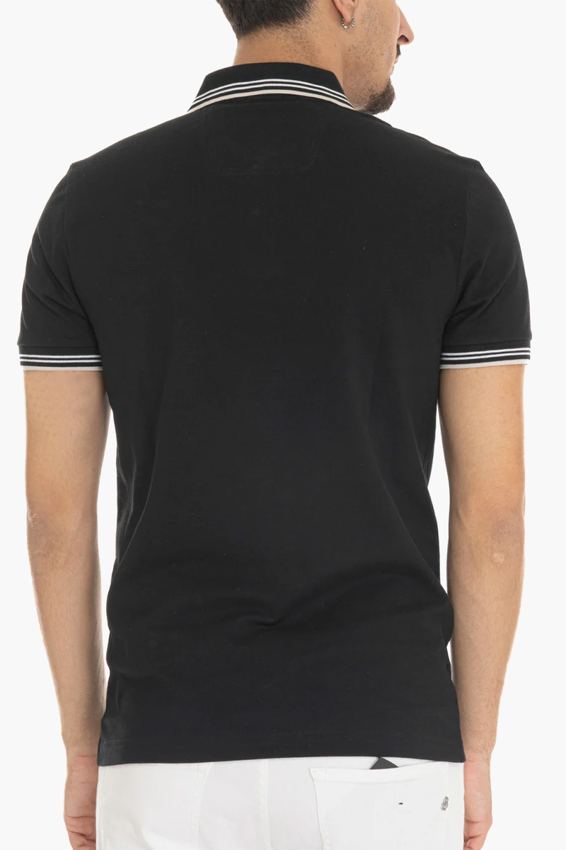 HUGO BOSS Men Paul Stretch Cotton Slim-Fit Polo Shirt in Black/Beige/White with Logo 2