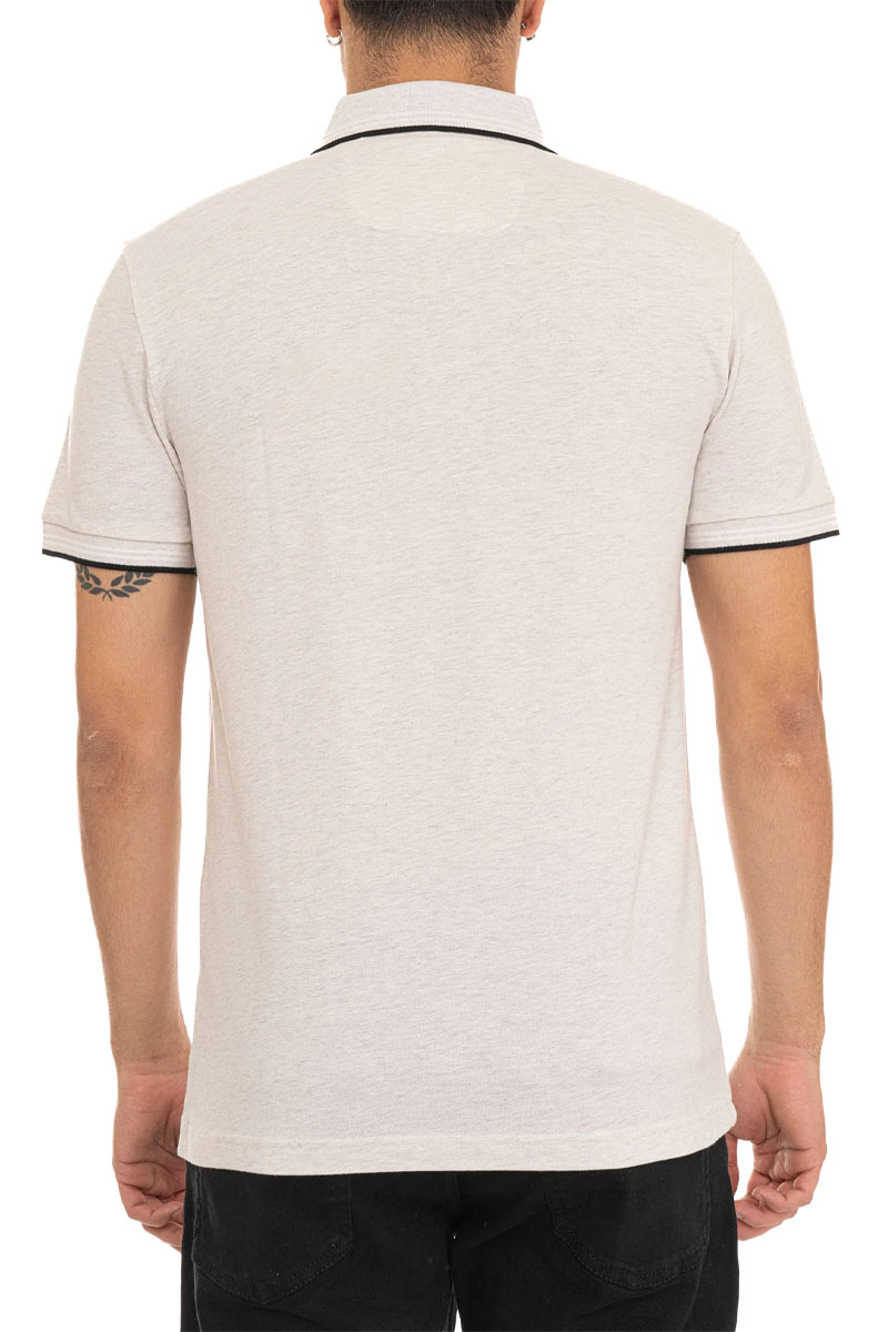 HUGO BOSS Men Paul Stretch Cotton Slim-Fit Polo Shirt in Light Grey/Black with Logo 2