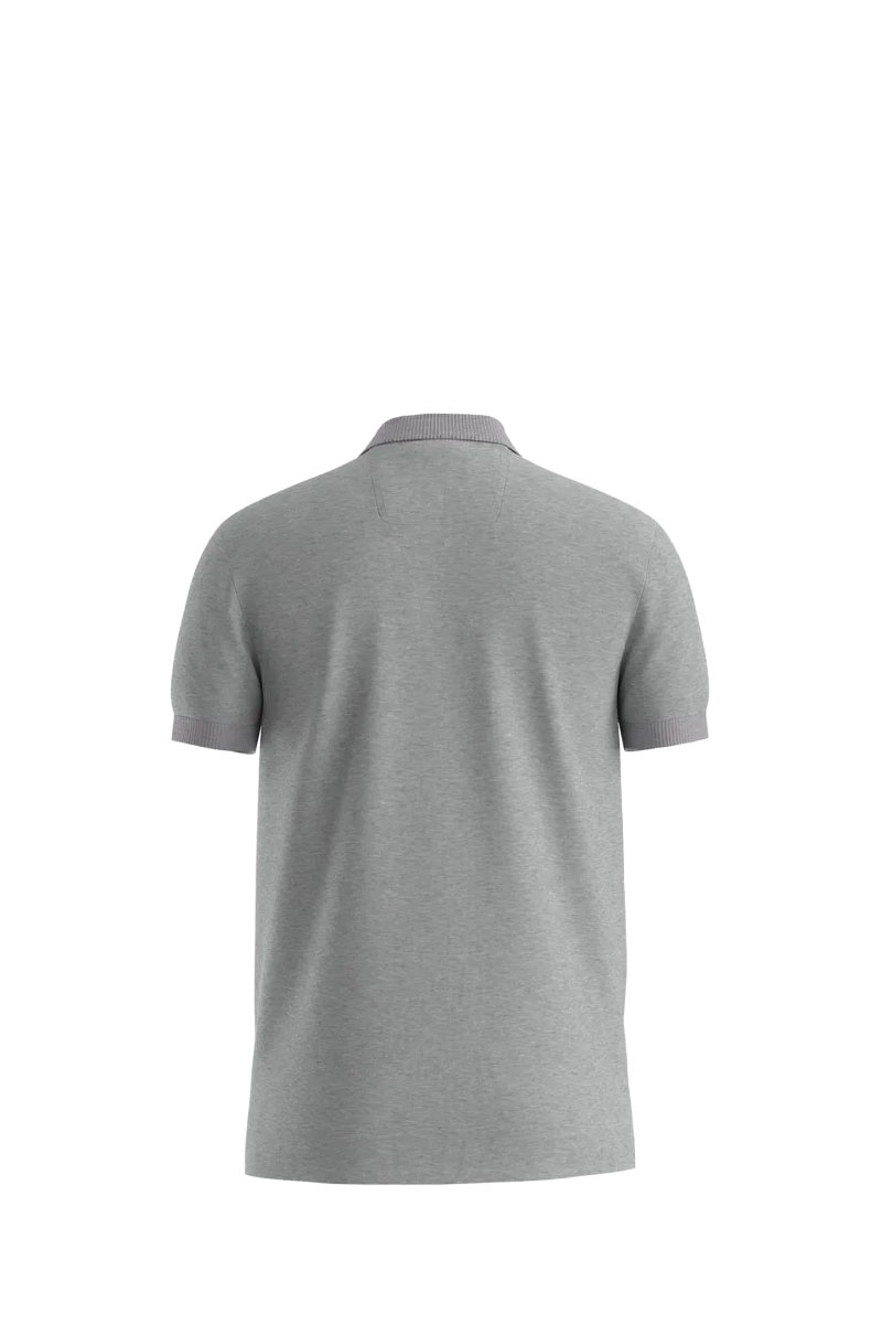 HUGO BOSS Men Paule 4 Stripe Detal Slim Fit Polo Shirt in Light Grey/Black Cotton Pique with Tonal Logo 1