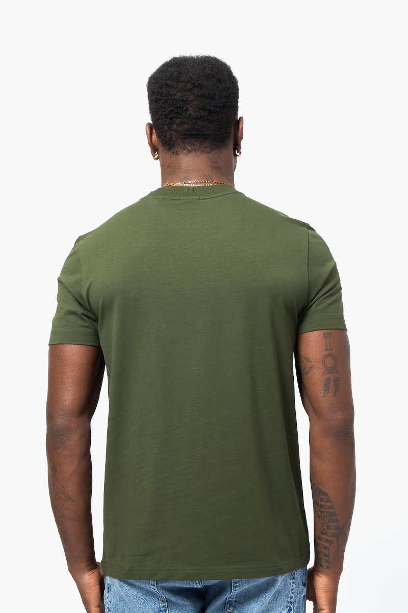 HUGO BOSS Men Tee Stretch Cotton Regular Fit T-Shirt in Green with Contrast Logo 2