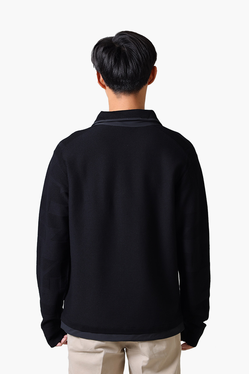 HUGO BOSS Men Zodak Zip Up Sweater in Black with Logo 1