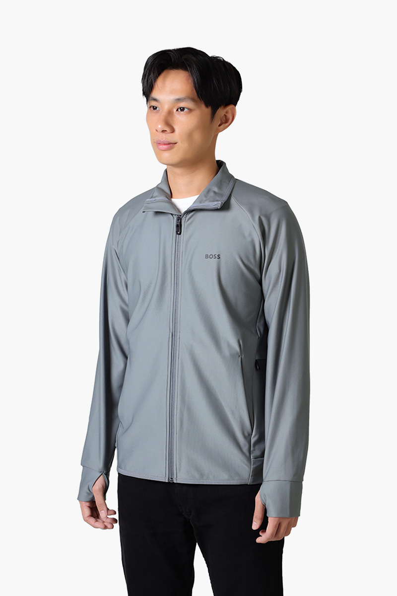 HUGO BOSS Men Sicon Active Zip Up Regular Fit Jacket in Grey with Decorative Reflective Logo 2