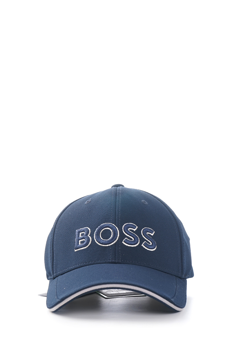 HUGO BOSS Men US-1 Embossed Logo Cap in Dark Blue Fabric 0